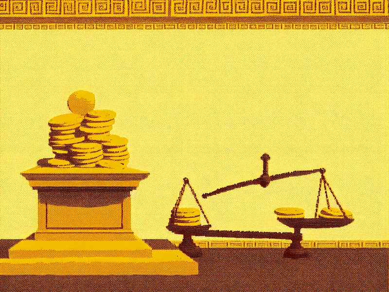 Classical Roman and Greek styled illustration representing What Is a Zero Day Attack? with stack of Roman coins or merchant scales