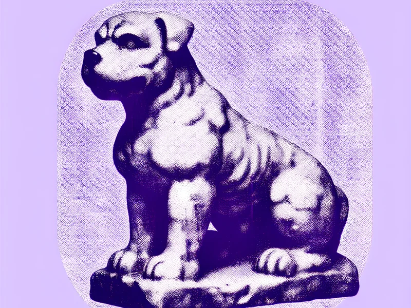 Classical Roman and Greek styled illustration representing What is the Zig Zag Indicator? with Roman hunting dog sculpture