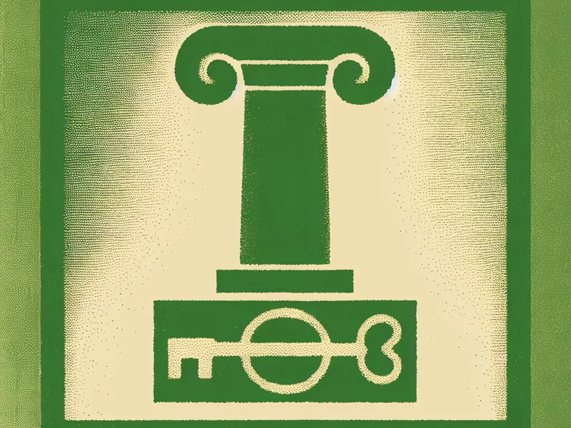 Classical Roman and Greek styled illustration representing What Are Zombie Titles and Why Are They Back? with single Ionic column capital or Roman house key