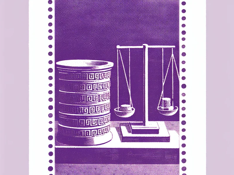 Classical Roman and Greek styled illustration representing What Is the Zone of Support? with stack of Roman coins or merchant scales